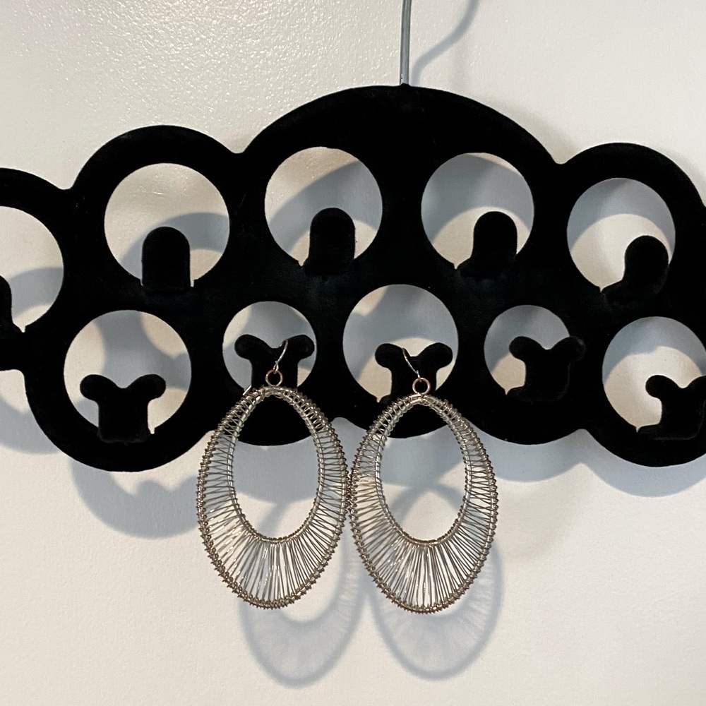 Silver Plated Dangle Wired Earrings - image 1